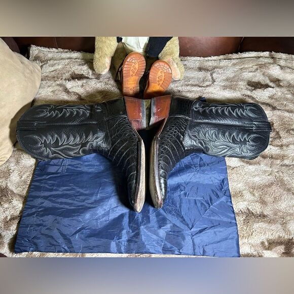 LARRY MAHAN nocona Western Boots Square ToeSz 11 ALLIGATOR CROCODILE - Picture 12 of 12